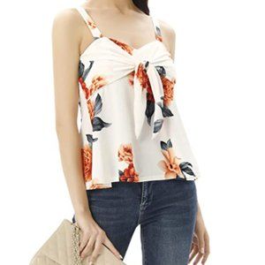 2 for $15 - NEW Grace Karin off white floral tie-up tank. women’s size XL (NWT)